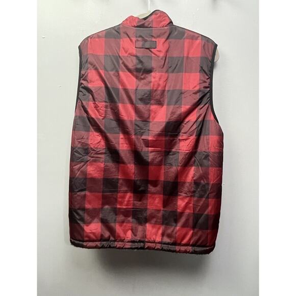 Weatherproof Vest Womens medium Reversible Buffalo Plaid Faux‎ Fur Full Zip - Picture 2 of 10